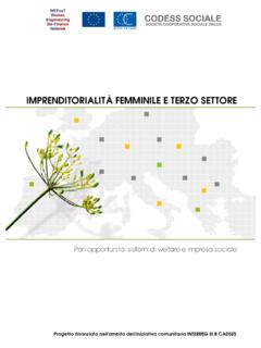 IMPRENDITORIALIT&#192; FEMMINILE E TERZO SETTORE