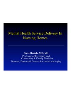 Mental Health Service Delivery In Nursing Homes