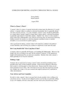 What is a Master’s Thesis? - University of Houston