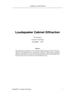Loudspeaker Cabinet Diffraction - Tore Skogberg