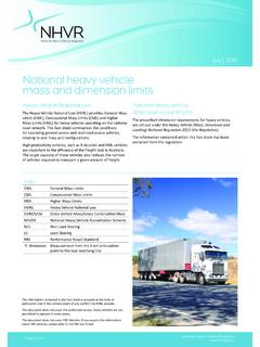 National heavy vehicle mass and dimension limits - NHVR