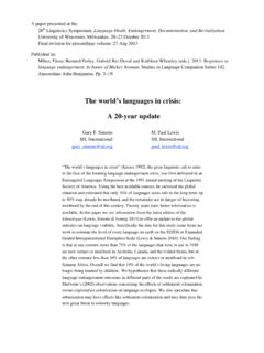 The world’s languages in crisis: A 20-year update