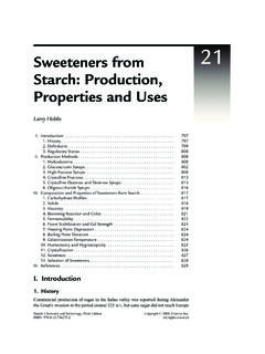 Sweeteners from 21 Starch: Production, Properties …