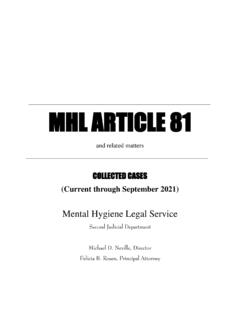 MHL ARTICLE 81 - Judiciary of New York