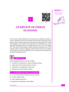 Notes OVERVIEW OF INDIAN ECONOMY