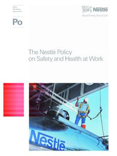 The Nestl&#233; Policy on Safety and Health at Work