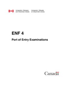 ENF 4: Port of entry examinations - Canada