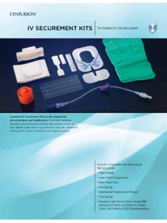 IV SECUREMENT KITS The Solution for Site …