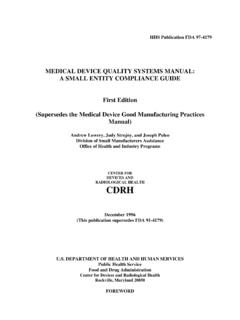 MEDICAL DEVICE QUALITY SYSTEMS MANUAL: A …