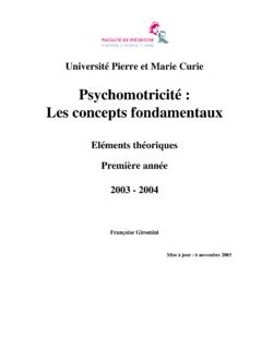 Psychomotricit&#233; : Les concepts fondamentaux - Psycha Analyse
