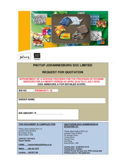 PIKITUP JOHANNESBURG SOC LIMITED REQUEST …