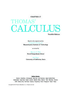 CHAPTER 17 THOMAS’ CALCULUS - Department of …