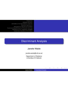 Discriminant Analysis - Universit&#228;t Innsbruck