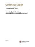 VOCABULARY LIST - cambridgeenglish.org