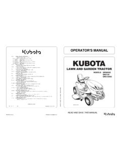 OPERATOR'S MANUAL - Kubota