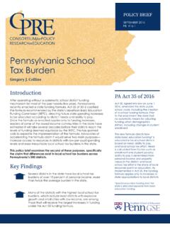 Pennsylvania School Tax Burden - CPRE