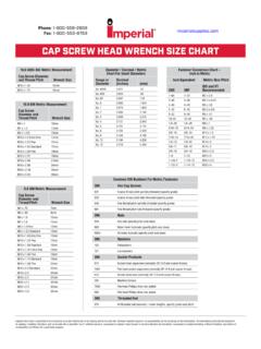 CAP SCREW HEAD WRENCH SIZE CHART - Imperial Supplies