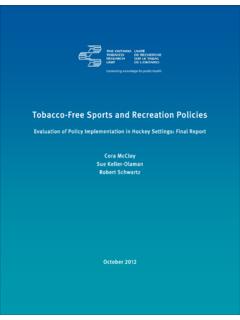 Tobacco-Free Sports and Recreation Policies