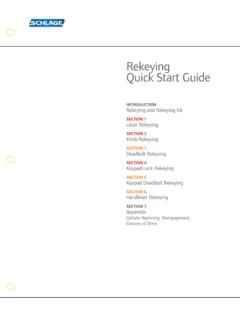 Rekeying Quick Start Guide - Schlage