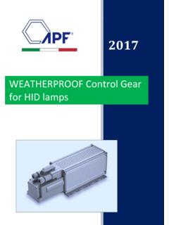 WEATHERPROOF Control Gear for HID lamps - APF Italia