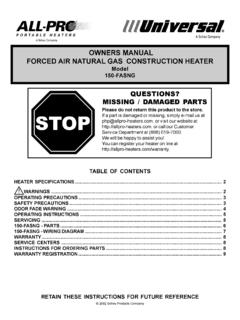 OWNERS MANUAL FORCED AIR NATURAL GAS …