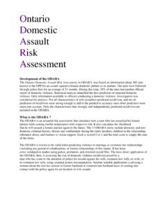 Ontario Domestic Assault Risk Assessment