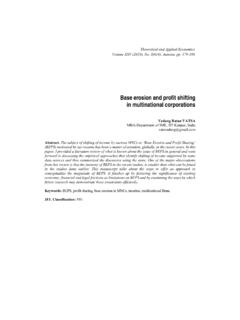 Base erosion and profit shifting in multinational corporations
