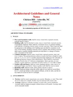 General Notes and Architectural Guidelines