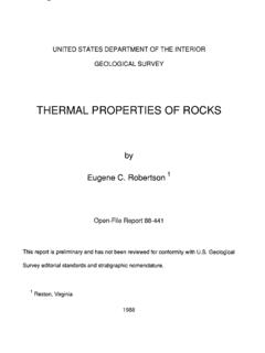 THERMAL PROPERTIES OF ROCKS - USGS