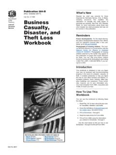 Workbook Theft Loss Disaster, and Casualty, Business
