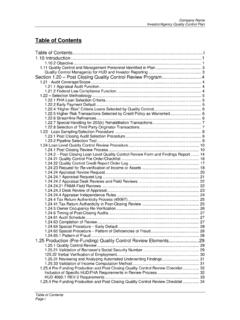 Table of Contents - Mortgage Manuals