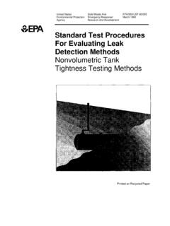Standard Test Procedures for Evaluating Leak Detection …