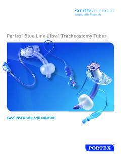 Portex Blue Line Ultra Tracheostomy Tubes - Smiths Medical
