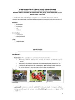 Clasificacion de vehiculos y definiciones
