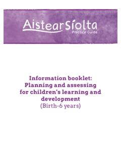 Information booklet: Planning and assessing for children’s ...