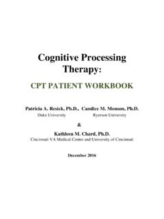 Cognitive Processing Therapy - Centre for Change