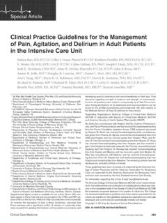 Clinical Practice Guidelines for the Management of Pain ...