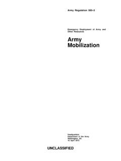 Army Mobilization - United States Army