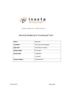Internship Guidelines for Unemployed Youth - INSETA
