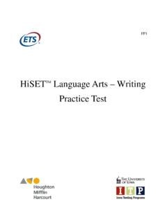 HiSET Language Arts – WritingPractice Test