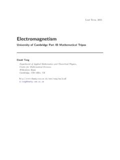 Electromagnetism - DAMTP