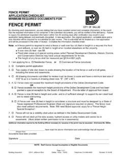 FENCE PERMIT MINIMUM REQUIRED DOCUMENTS FOR …