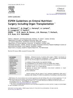 ESPEN Guidelines on Enteral Nutrition: Surgery including ...