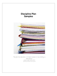 discipline plan samples