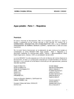 Agua potable - Parte 1 - Requisitos - CIPER Chile