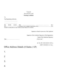Form 60 [See rule 47(1) (ca)] Working Certificate To The ...