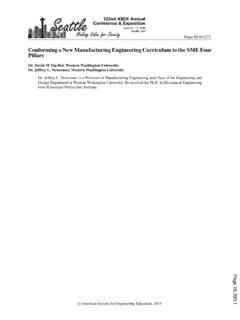 Conforming a New Manufacturing Engineering Curriculum to ...