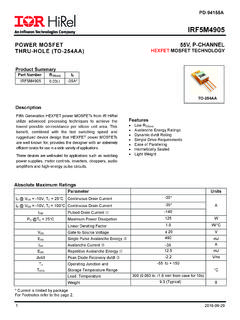 IRF5M4905 Product Datasheet - Infineon Technologies