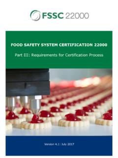 FOOD SAFETY SYSTEM CERTIFICATION 22000