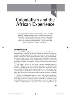 Colonialism and the African Experience